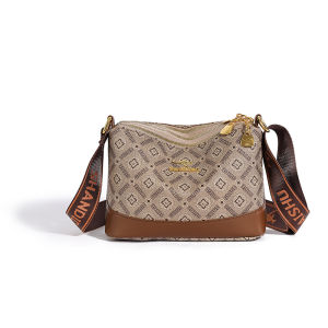 กระเป๋าสะพายไหล่ผู้หญิงพิมพ์ลายวินเทจหลายชั้น กระเป๋าสะพายข้างสำหรับคุณแม่ปี 2025 กระเป๋าสะพายข้าง PU ขนาดเล็ก สไตล์ลำลอง