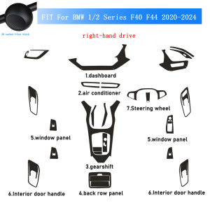 Carbon Fiber For BMW 1/2 Series F40 F44 20-24 Car Film Interior Sticker Center Console Gear Dashboard Air Door Handle Lift Panel