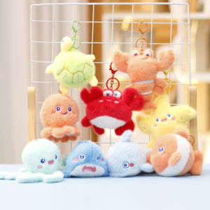 Marine Animal Stuffed Toy Whale Doll Shark Crab Doll Kids Gift Girls Schoolbag Backpack Pendant