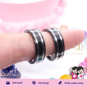 [GRATIS CETAK NAMA] Cincin Couple Titanium Anti Karat M65 | Cincin Pasangan | Cincin Hadiah | Cincin Lamaran | Cincin Tunangan | Aksesoris Pria Wanita