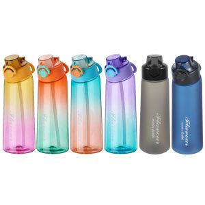 【New Arrival】 900 ML Gym Sport Bottle with Straw Sport Water Bottle BPA-Free Sports Bottle for Sports Fitness Running Hiking Yoga