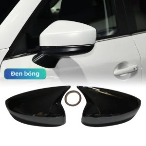 Màu Đen Bóng Sừng Bò Chiếu Hậu Viền Cho Xe Mazda CX-5 2017-2023 Mặt Gương Lùi Xe Bao Phụ Kiện Bên Hông