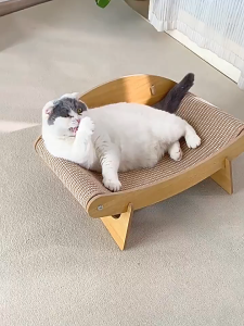 เก้าอี้แมวกลางแดด วัสดุฟาง ทนทานต่อรอยขีดข่วนได้ดี เก้าอี้แมว เสาลับเล็บ ฝนเล็บแมว ที่นอนเเมว เตียงแมว ที่ลับเล็บแมว