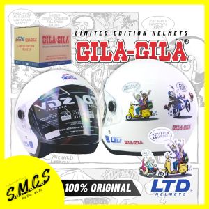 LTD GILA-GILA Helmet Sport (LIMITED EDITION) Sirim Certified (45 YEARS ANNIVERSARY) TOPI Gila-Gila Size L 60CM White HELMET COLLECTION