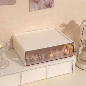 กล่องเก็บของแบบชั้นวางโต๊ะทำงานแบบลิ่มสีใส กล่องเก็บของแบบลิ่มสำหรับเครื่องสำอางและของใช้สำหรับนักเรียนในหอพัก