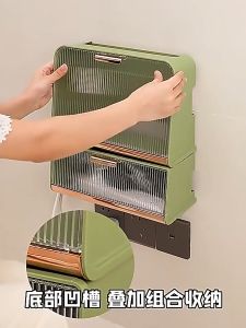 【Woody】WiFi Router Storage Box Wire TV Set Top Box Wall Hanging Shelf Socket Placement Wireless Finishing Organizer