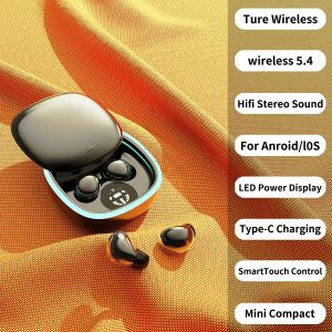 Mini Sleep Wireless Bluetooth Headphones TWS Headsets With Mic Stereo Sport In-ear EarphoneLong Standby HD Call Earbuds Game