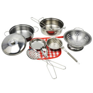 10 Buah/Set Mainan Dapur Anak Masak Masakan Edukatif Lengkap Stainless Steel Mainan Home Mainan Kitchen Pretend Play Set Simulasi Pretend Playsets Mainan Dapur Masak Mainan