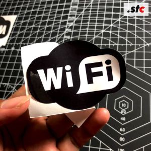 Stiker Graftac Free Wifi Area Cutting Laminasi Anti Air