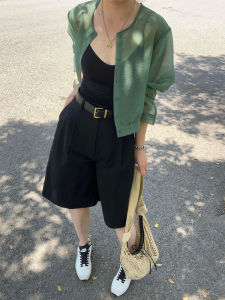 YUFUQING | Korean Style Sun Protection Shirt Set Womens High Waist Wide Leg Five Shorts Two Piece Set Summer New Fashion Breathable Lace