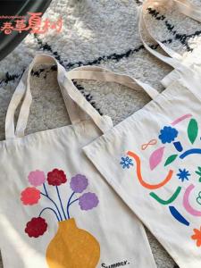 Graduation Season Canvas Bag DIY Handmade Drawing Blank Stamping Graffiti Kindergarten Activity Environmental Storage Bag