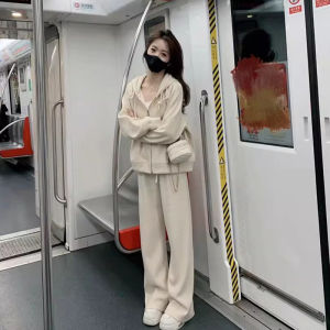 Bộ đồ hai mảnh CHANGTONG áo nỉ trùm đầu quần dài thể thao mùa xuân