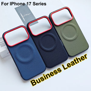 Vintage Business Leather Shockproof Phone Case For IPhone 17 Pro Max Air For MagSafe Magnetic Wireless Charging Protective Cover