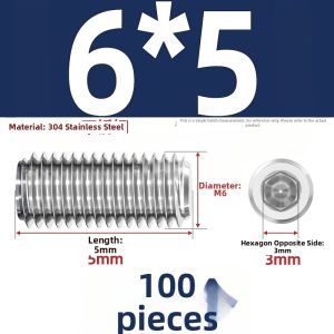 TIANZHUOJINSHU | Set Screw 304 Stainless Steel Hex Socket Cap
