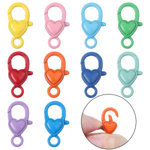 2/5Pcs/Lot Colorful Peach Heart Keychain Hook Metal Lobster Clasp Hooks Key Rings Connectors for DIY Keychain Jewelry Making Findings Accessories