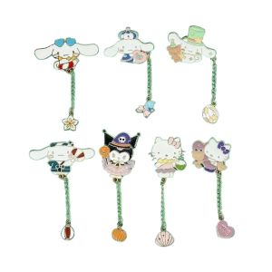 Sanrio Hello Kitty Cartoon Brooch Anime Action Figures Kuromi Cinnamoroll Q Figurals Childern Clothing Merchandise Birthday Gift