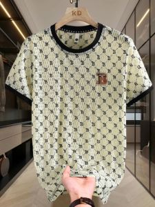 High-End Ice Silk Cool Thin round Neck Short Sleeve Mens T-Shirt Summer Fashion Brand Trendy Mens Half Sleeve Top