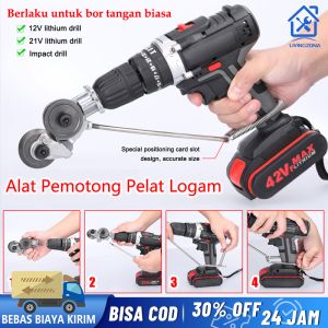 Mesin Bor Cordless Profesional: Pemotong Pelat Bor Listrik & Impact Drill
