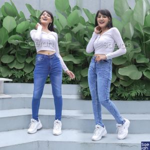 Celana Jeans - Celana Wanita - Boyfriend Rumbai Jeans Stretch Skinny Alice Model Terbaru SAERAH FASHION