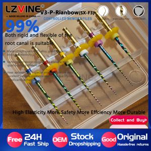 SX-F3 Dental Endodontic Endo Files NITI Rotary Large File - Rainbow Blue Gold Silver for Engine Use SX S1 1904 Lab Instruments T