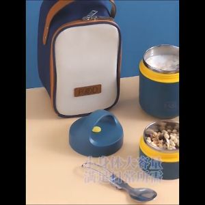 Cutiehaus 680ml 2 Layer 304 Stainless Steel Thermal Lunch Box Container And Portable Insulation Lunch Bag 2 Lapisan 304 Bekas Makan Dan Beg