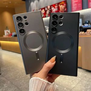 Luxury Matte for Magsafe Magnetic Wireless Charge Case for Samsung Galaxy S25 S24 S23 S22 Ultra S21 S20 Plus FE Protective Cover