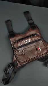Tas Dada Kulit PU Leather Polo Amstar Waterproof Tas Selempang Dada Chest Bag Chest Rig Bag Tas Pria
