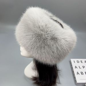 Elegant Vintage White Fur Hat with Eaves Polyester Fiber Cap for Women Ideal for Shopping Birthday Parties and Seasonal Scenarios