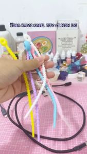 3PCS Gantungan Karet Kabel Ties Warna Silicone Multifungsi Pengikat Kabel Charge Cas Headset Cable Ties Gantungan Gantolan Tas Rubber Colorful Peralatan Perlengkapan Traveling Organizer Organize Rapi Merapikan Alat Murah Termurah Grosir Prakarya