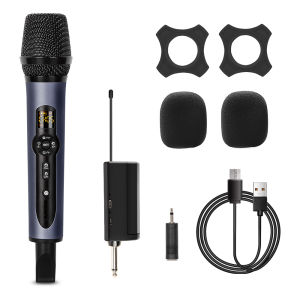 Wireless Microphone 2 Channels UHF Depusheng H2 Dual Handheld Dynamic Karaoke Mic System 50m for Stage Church Party Speaker Meet