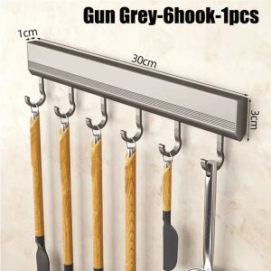 Aluminum Alloy Kitchen Storage Rack Hook Rack Wall Mounted Kitchen Utensil Storage Rack Bathroom Robe Towel Hanger