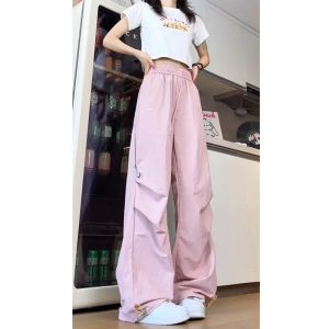 Quần Thể Thao Ice Silk Nhanh Khô Thoáng Khí Chống Nắng Cho Nữ Thiết Kế Dây Rút Rộng Rãi Mùa Hè Mỏng Thẳng Quần Dài Thường Ngày