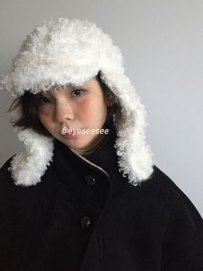 Eyeseesee Simple Solid Color Lamb Fur Lei Feng Cap Korean Style Ins Autumn Winter Warm Cold Proof Ear Protection Personality Niche