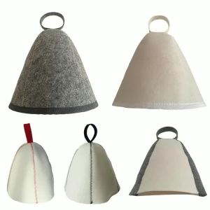 1pc 23x35cm Wool Felt Sauna Hat Hair Head Protection Anti Heat Spa Sauna Hat Cleaning Cap Keep Warm Sauna Hat Bathroom Parts