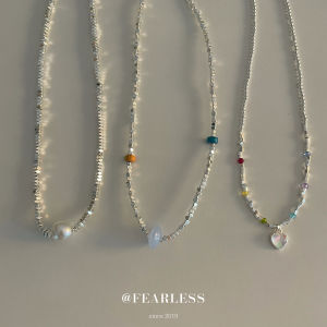 FEARLESS " " Womens Necklace Cold Tone Metal Series Xiaomi Bead Silk Circle Summer Fashion Jewelry Accessory