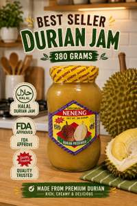 Neneng Durian Jam 380grams Halal - Original Neneng Durian Preserved - Jars with Yellow Lids - Groceries > Bakery & Breakfast > Jams Honey & Spreads > Jam & Marmalade