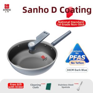 Sanho | Non-Coating Non-Stick Titanium Stainless Steel Frying Pan