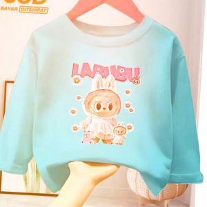 Atasan anak Laki-Laki dan Perempuan usia 1-12 tahun bergambar Labubu Teddy Kekinian Fashion Sablon Digital