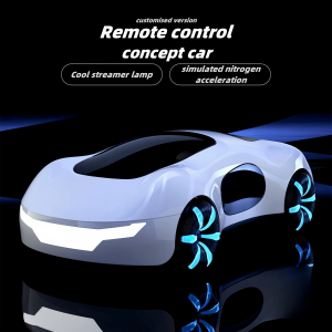 NEW cool sports car dual spray with sound and cool lights four-wheel drive science fiction concept car childrens remote control