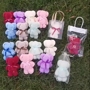 Bear Towel Fleece Wedding Door Gift Teacher Day Valentines Day Hadiah Goodies Hantaran Tuala Tangan Bajet Kenduri 小熊毛巾