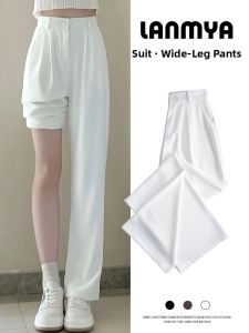 LANMENGYA | High Waist Flowy Leisurely Tailored Trousers for Petite
