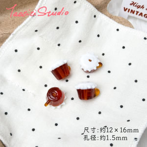 Fun Cartoon Mini Beer Glass Pendant Beads DIY Handmade Necklace Accessories Jewelry Materials Charming Fashionable Craft Supplies