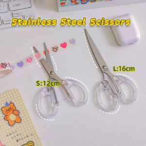 MaxPlus DIY Stainless Steel Scissors Transparent Craft Scissor Stationery School Office Supplies