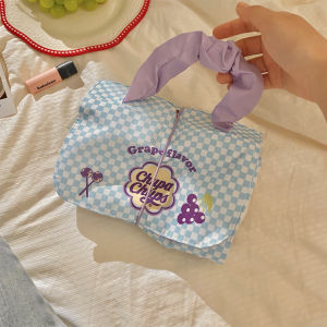 Detachable Treasure Pearl Makeup Bag Portable Folding Storage Womens Handbag Casual Style Polyester Fiber Handbag for Daily Use