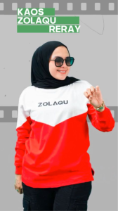 KAOS ZOLAQU TERBARU 2024 Baju Wanita Model Sekarang Atasan Merah Putih Official Store Agen Resmi ZLQ