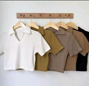 Setelan Wanita Dewasa Oneset Knit Hornet Atasan Kaos Crop Top Celana Panjang Terlaris