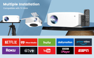 YouTube Fintex Y2 1080P LED Portable Projectors Mini Android OS WiFi Wireless Mirroring for Phone 5000Lumens 4K Home Projectors HDMI