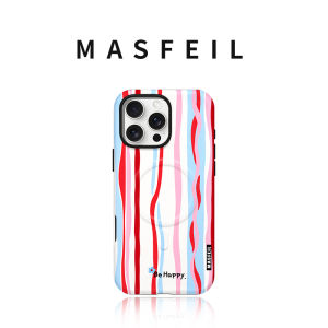 MASFEIL | Artistic Stripe Magnetic Stand Case for iPhone 16 Promax and iPhone 15 Pro