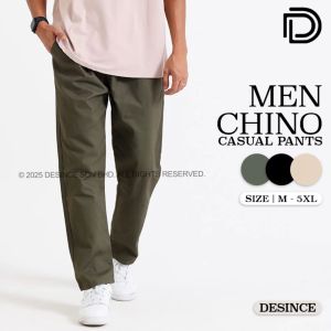 DESINCE Men Chino Smart Casual Relaxed Cargo Pants Straight Tapered Trousers Long Pants Seluar Panjang Lelaki Slack MP 068