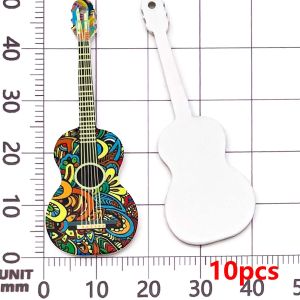 10 Chiếc Gothic Guitar Quyến Rũ Acrylic Hip-Hop Âm Nhạc Mặt Dây Chuyền Cho DIY Trang Sức Làm Phụ Kiện Thời Trang
